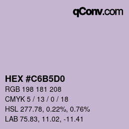 Color code: HEX #C6B5D0 | qconv.com