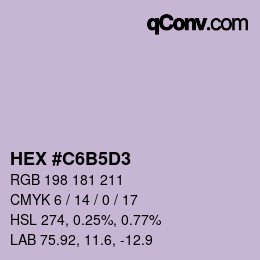 Color code: HEX #C6B5D3 | qconv.com