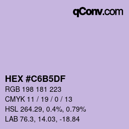Color code: HEX #C6B5DF | qconv.com