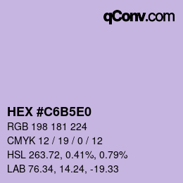 Color code: HEX #C6B5E0 | qconv.com