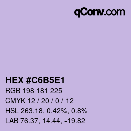 Color code: HEX #C6B5E1 | qconv.com