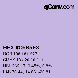 Code couleur: HEX #C6B5E3 | qconv.com