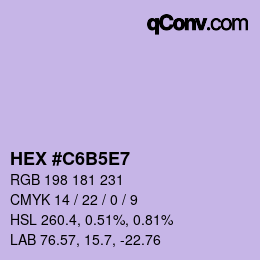 Color code: HEX #C6B5E7 | qconv.com