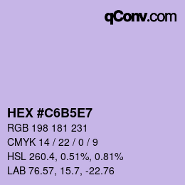 カラーコード: HEX #C6B5E7 | qconv.com