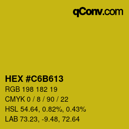 Color code: HEX #C6B613 | qconv.com