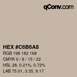 カラーコード: HEX #C6B6A8 | qconv.com