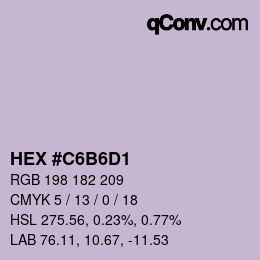 Color code: HEX #C6B6D1 | qconv.com