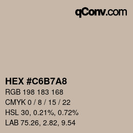 Color code: HEX #C6B7A8 | qconv.com