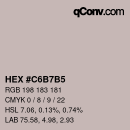 Color code: HEX #C6B7B5 | qconv.com