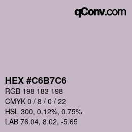 カラーコード: HEX #C6B7C6 | qconv.com