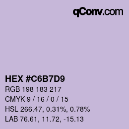 Color code: HEX #C6B7D9 | qconv.com