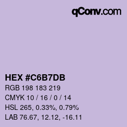カラーコード: HEX #C6B7DB | qconv.com