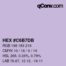 Color code: HEX #C6B7DB | qconv.com