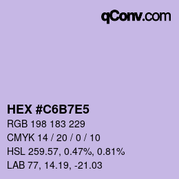 Color code: HEX #C6B7E5 | qconv.com