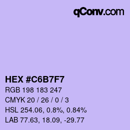 Color code: HEX #C6B7F7 | qconv.com