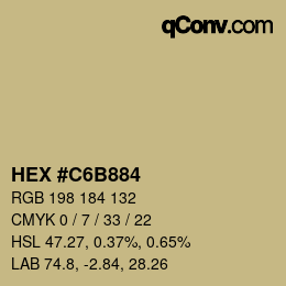 カラーコード: HEX #C6B884 | qconv.com