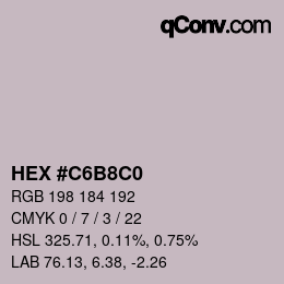 カラーコード: HEX #C6B8C0 | qconv.com