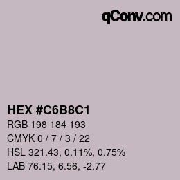 カラーコード: HEX #C6B8C1 | qconv.com