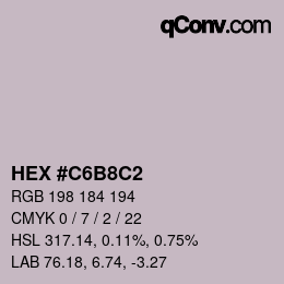 カラーコード: HEX #C6B8C2 | qconv.com
