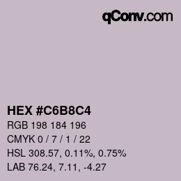 Color code: HEX #C6B8C4 | qconv.com
