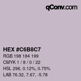 カラーコード: HEX #C6B8C7 | qconv.com