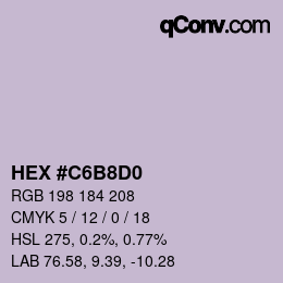 カラーコード: HEX #C6B8D0 | qconv.com
