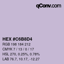 Color code: HEX #C6B8D4 | qconv.com