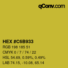 カラーコード: HEX #C6B933 | qconv.com