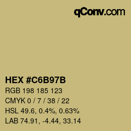 Color code: HEX #C6B97B | qconv.com