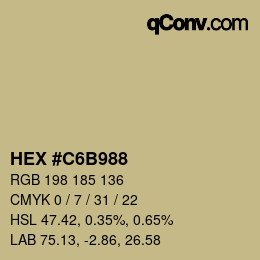 Color code: HEX #C6B988 | qconv.com