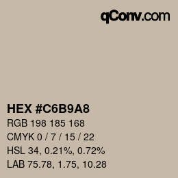 カラーコード: HEX #C6B9A8 | qconv.com