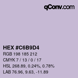 Color code: HEX #C6B9D4 | qconv.com