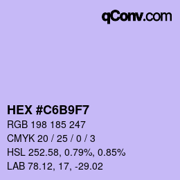 Color code: HEX #C6B9F7 | qconv.com