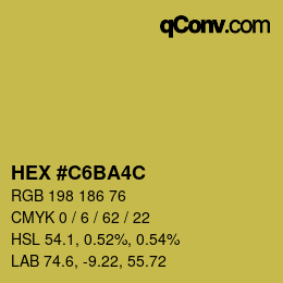 カラーコード: HEX #C6BA4C | qconv.com