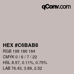 Farbcode: HEX #C6BAB8 | qconv.com
