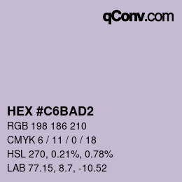 Color code: HEX #C6BAD2 | qconv.com