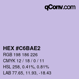 Color code: HEX #C6BAE2 | qconv.com