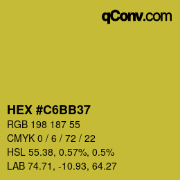 カラーコード: HEX #C6BB37 | qconv.com