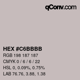 カラーコード: HEX #C6BBBB | qconv.com