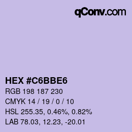 Color code: HEX #C6BBE6 | qconv.com