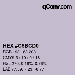 カラーコード: HEX #C6BCD0 | qconv.com