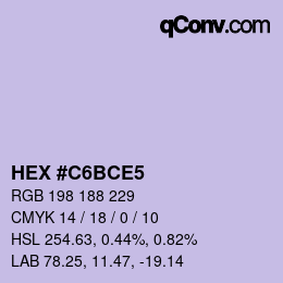 Color code: HEX #C6BCE5 | qconv.com