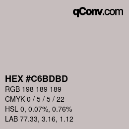 Color code: HEX #C6BDBD | qconv.com