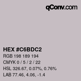 Color code: HEX #C6BDC2 | qconv.com
