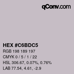 Color code: HEX #C6BDC5 | qconv.com