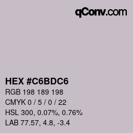 Color code: HEX #C6BDC6 | qconv.com