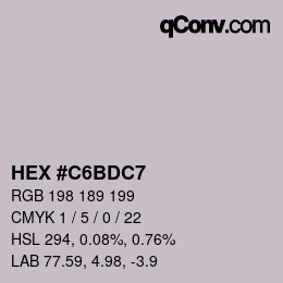 Color code: HEX #C6BDC7 | qconv.com