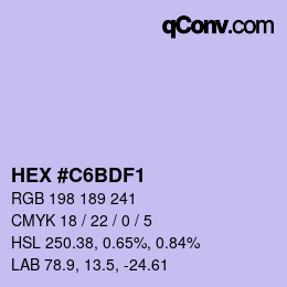 カラーコード: HEX #C6BDF1 | qconv.com
