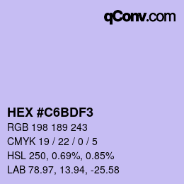 Color code: HEX #C6BDF3 | qconv.com