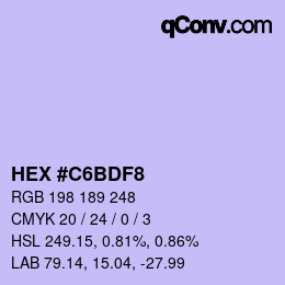 Color code: HEX #C6BDF8 | qconv.com